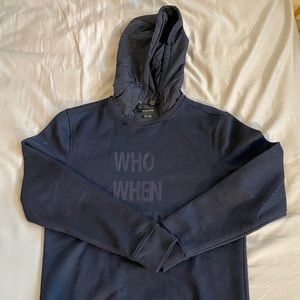 Massimo Dutti crewneck sweater with removable hood. Size small. Navy